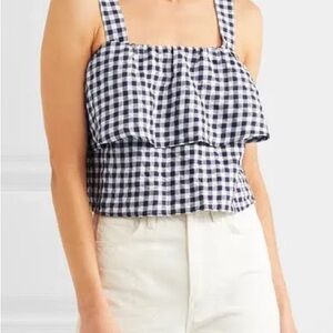 Madewell Gingham Tiered Cropped Top